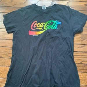 Black and rainbow graphic tee